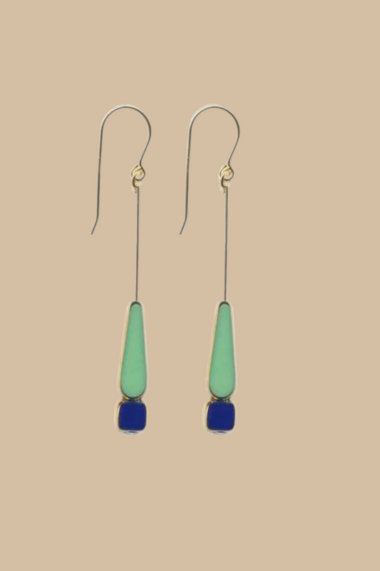 Green Tear Drop with Navy