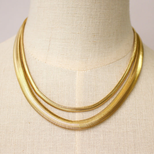 Layered Slinky Snake Chain Necklace