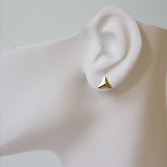 Pyramid Stud Earrings - Gold