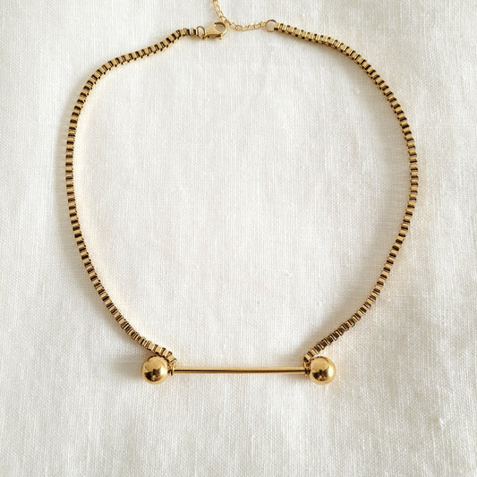 Barbell Gold-Plated Necklace