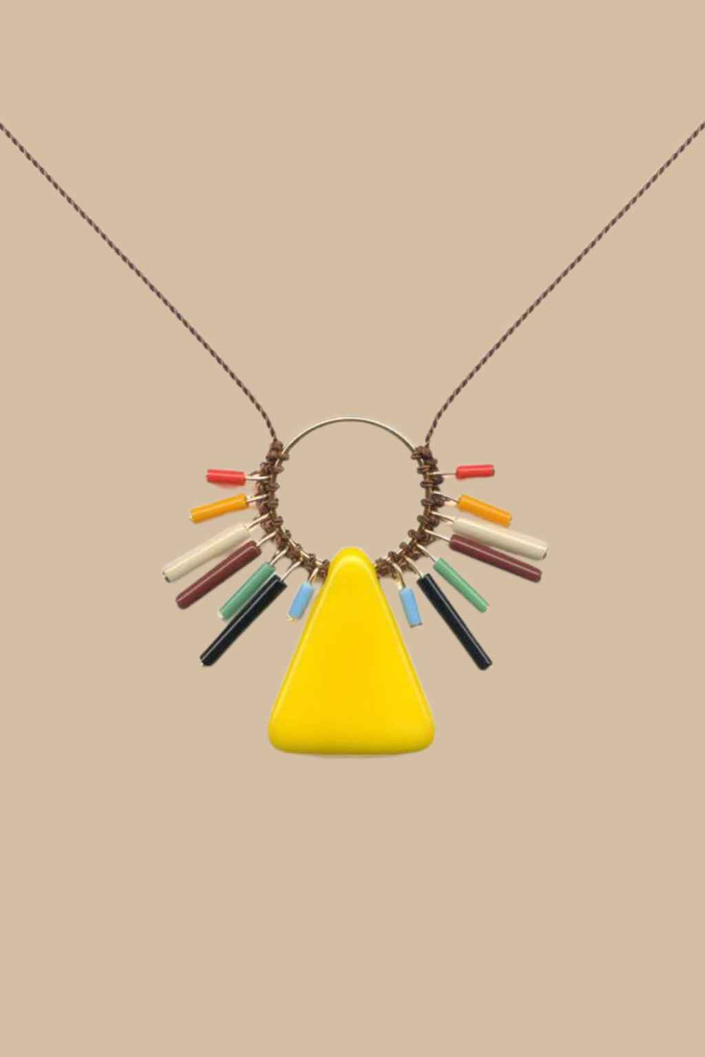 Hilma af Klimt Necklace with Yellow Triangle