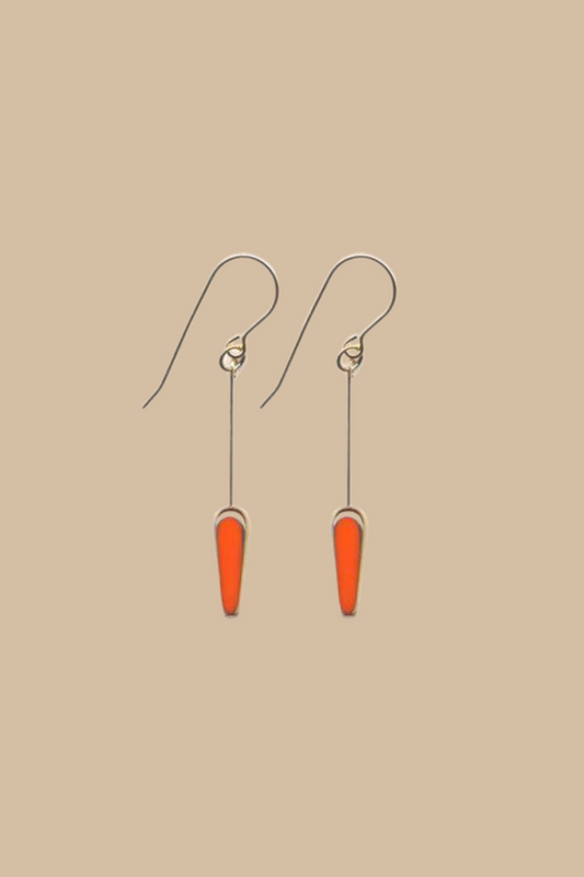 Orange Arrow Drop Earring