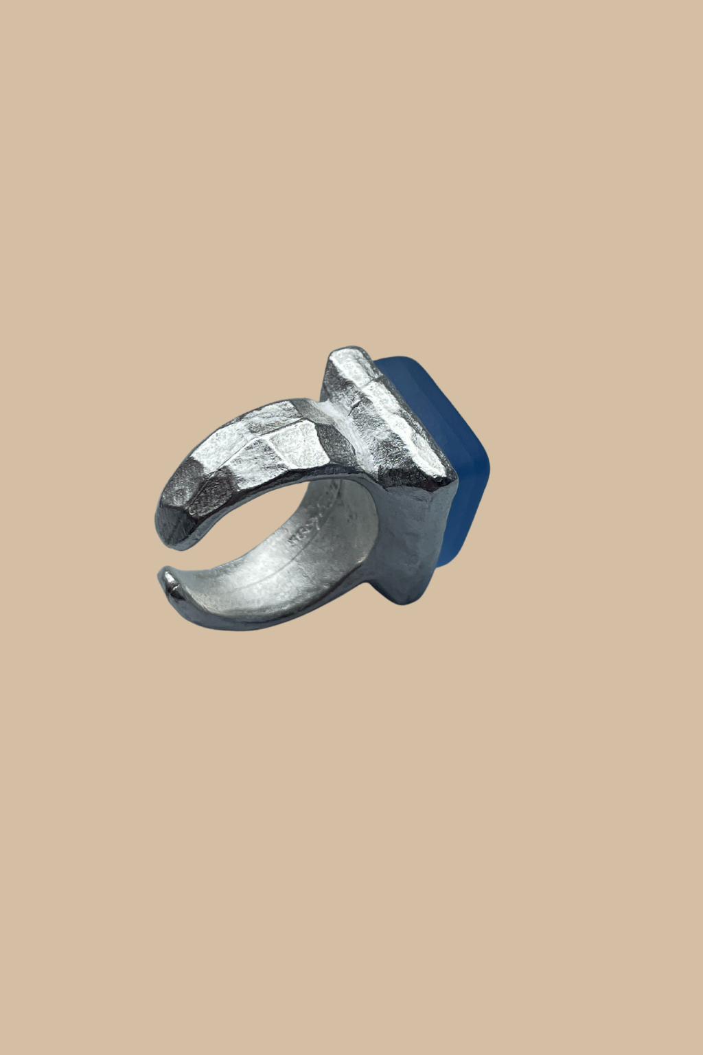 Periwinkle Cube Ring in Silver