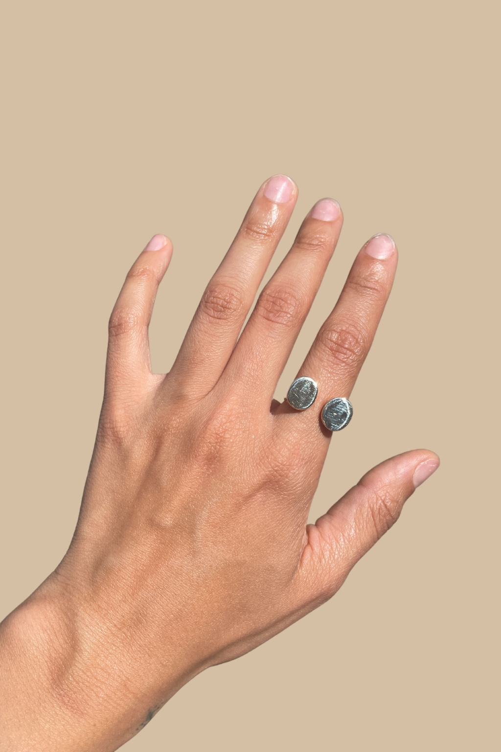 Double Signet Adjustable Ring