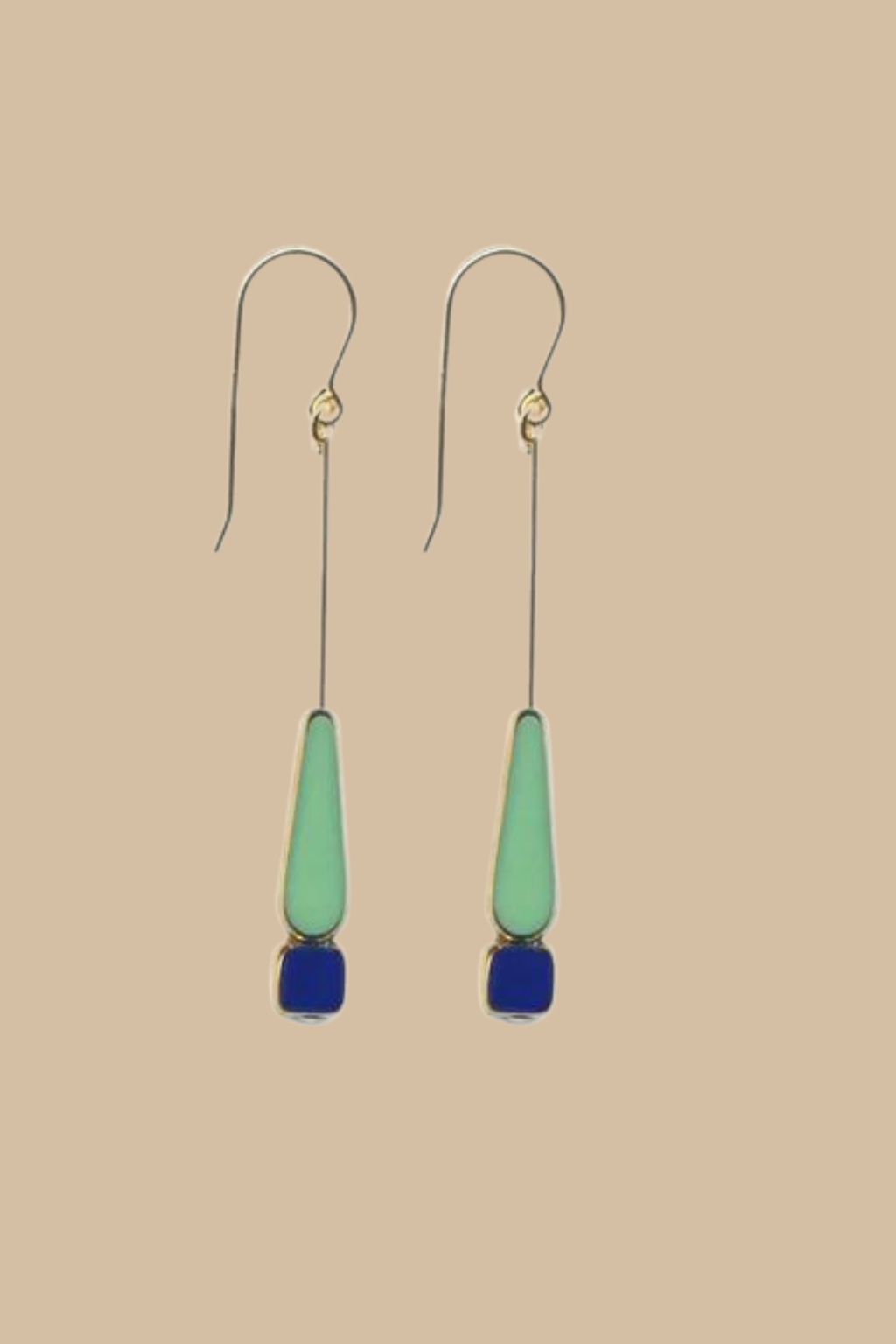 Green Tear Drop with Navy
