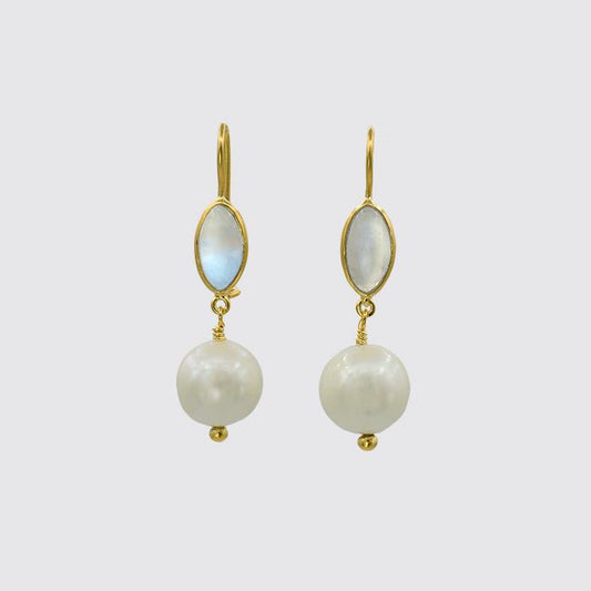 Marquis Moonstone and Large Pearl Drops
