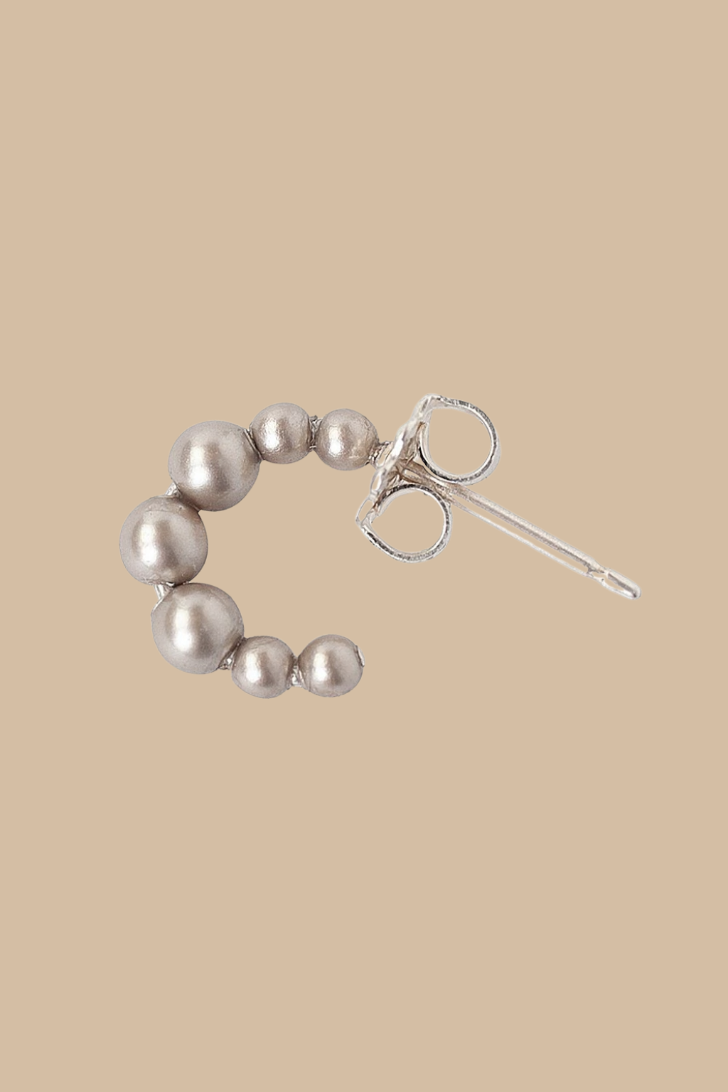 Holly Hoop Earrings in Platinum Pearl