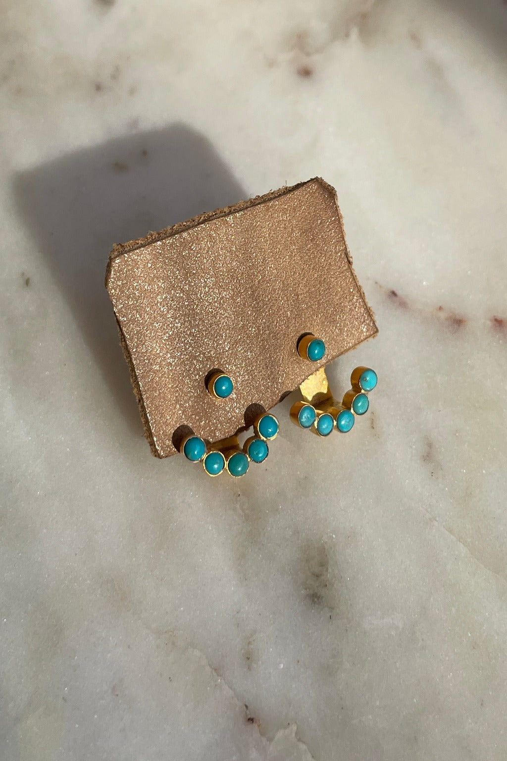Faceted Turquoise Hugger Studs