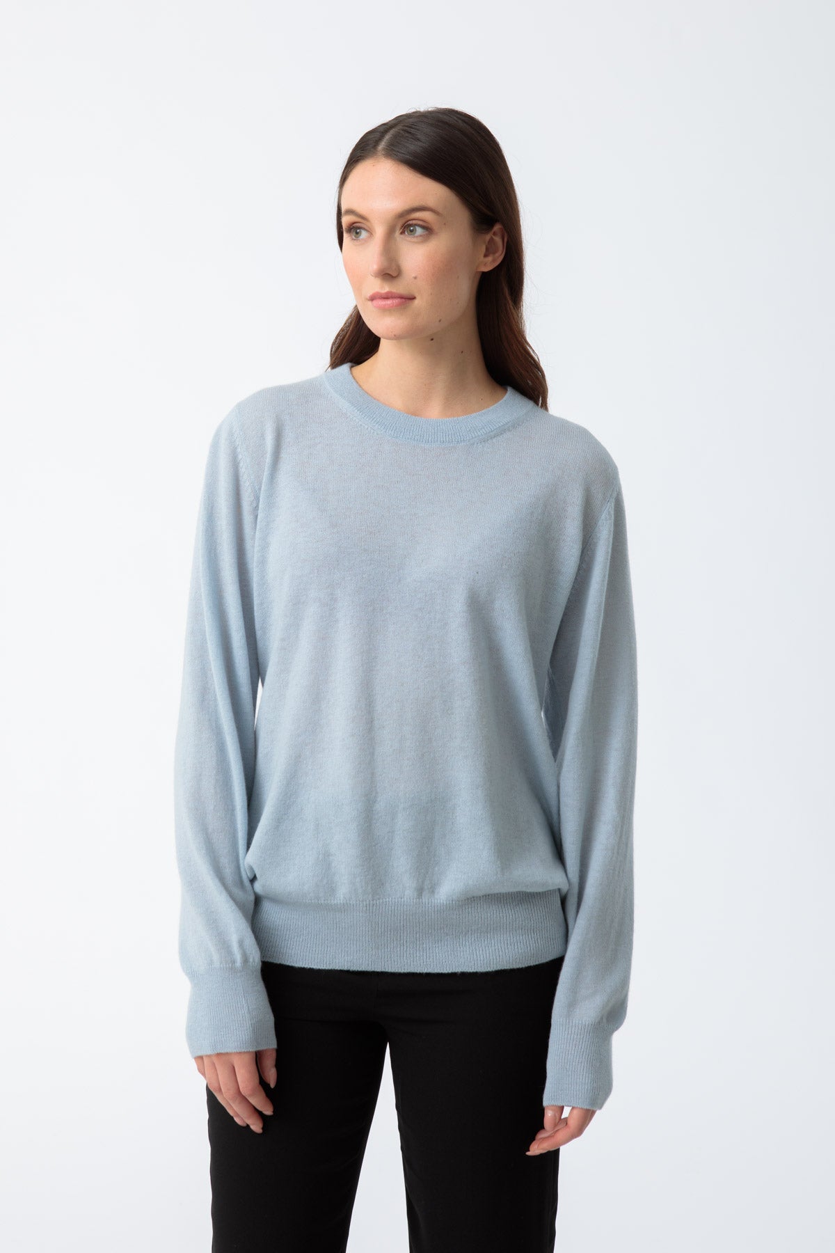 O-Neck Sweater in Mist Blue