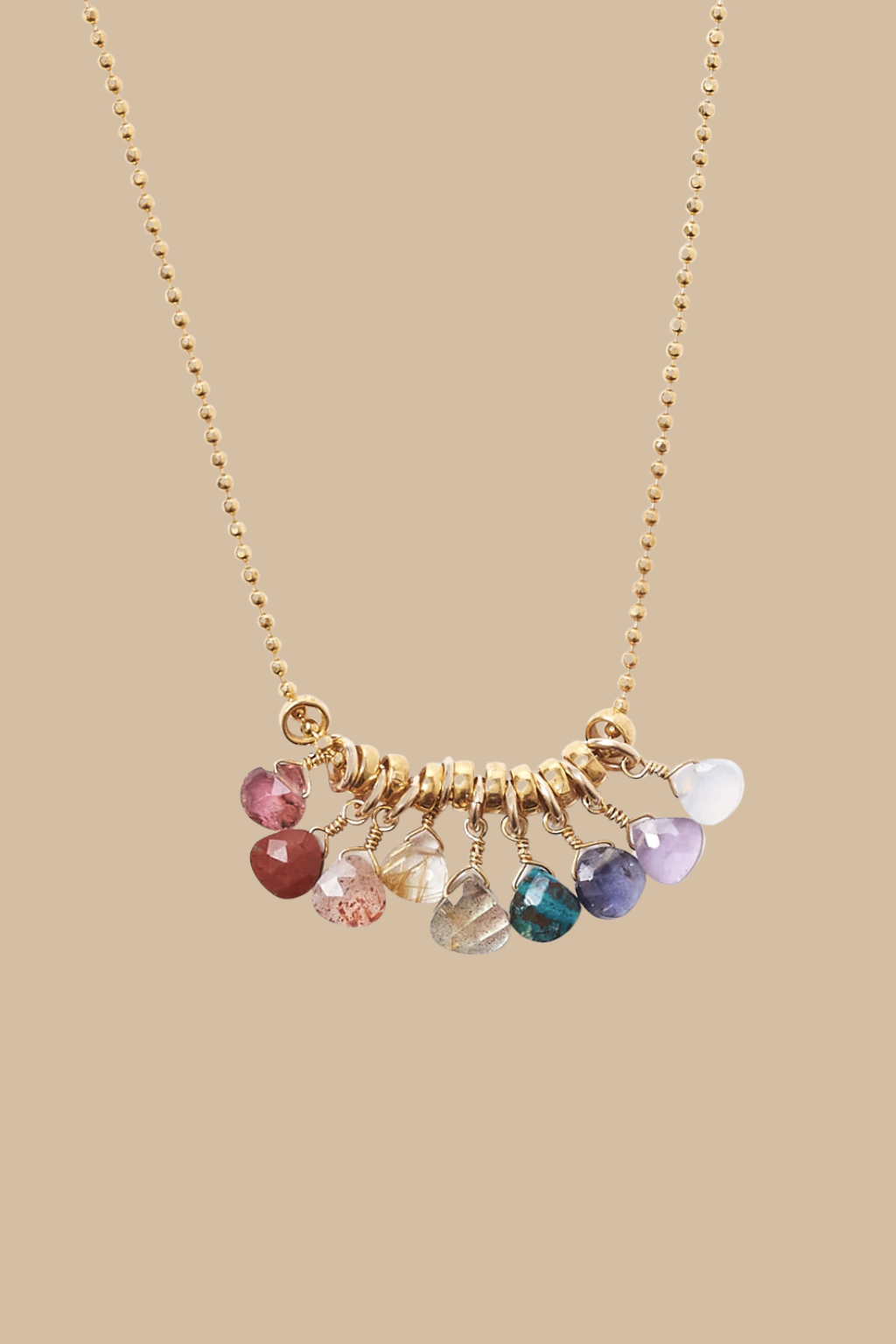 Rainbow Mix Stone Necklace