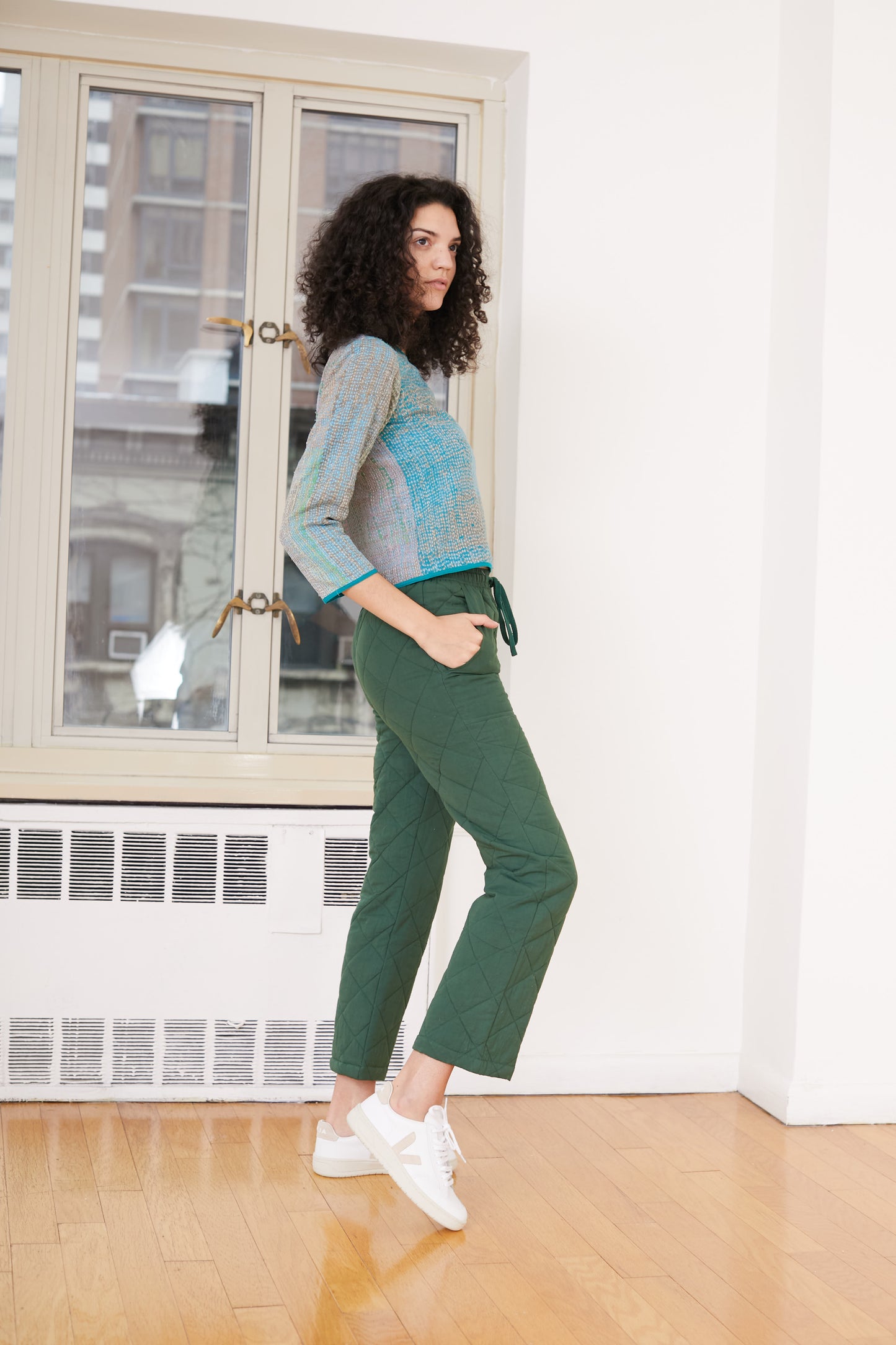 Cozy Quilted Pants in Pine