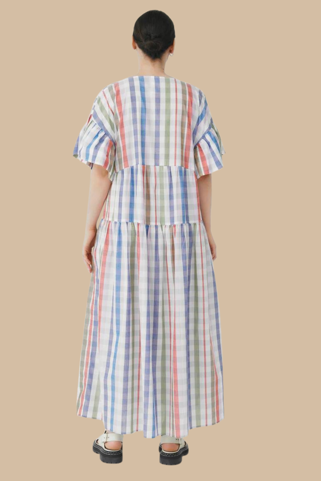 Theory Dress in Watercolor Check