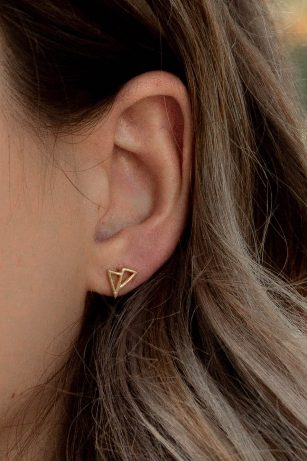 Cavo Triangle Studs in Gold